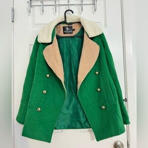 Green Double Breasted Coat